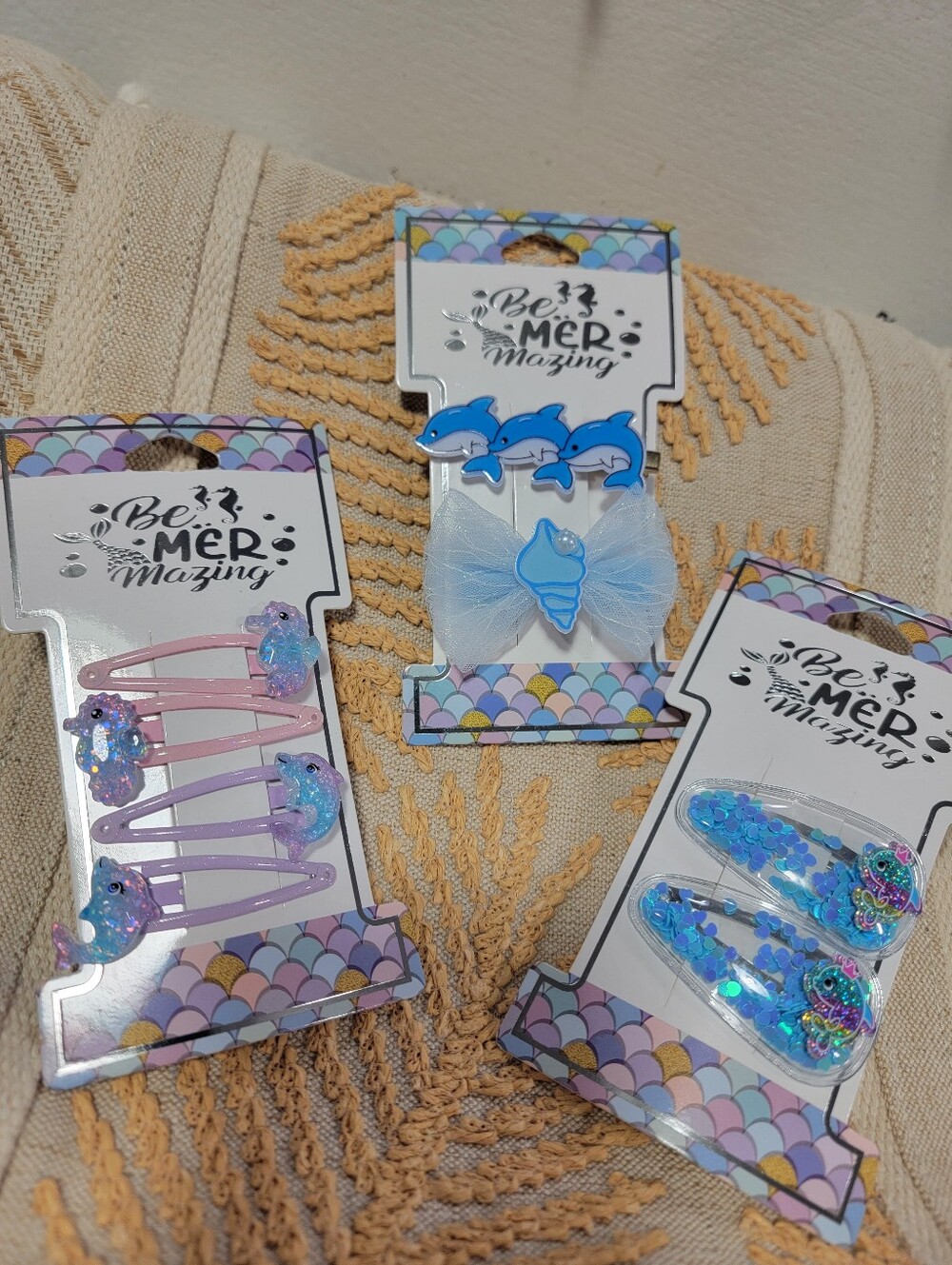 Be Mermazing Kids Blue Mermaid & Dolphin Hair Clip Set - 9 Pieces
